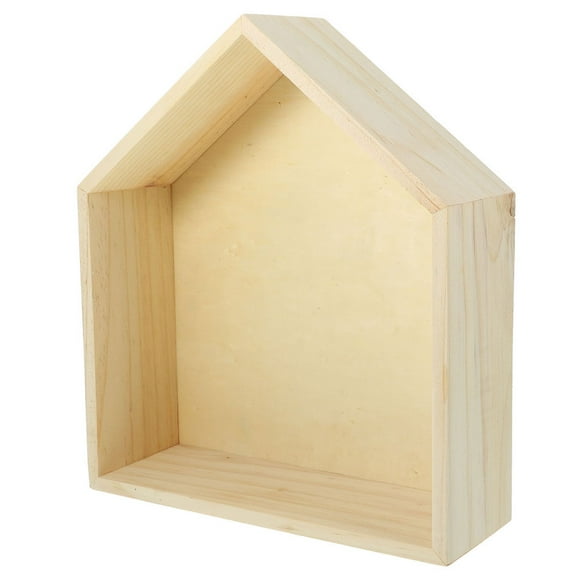 FRCOLOR Living Room Wall Shelf House Shaped Shelf Solid Wood Shelf Floating Shelf Wall Mounted Unique Room Decor Floating Wooden Shelf For Wall
