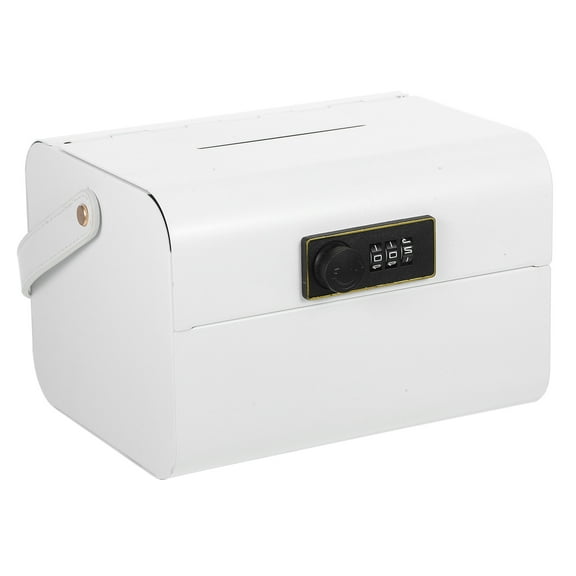 FRCOLOR Lock Box For Kids Cash Container Box With Combination Lock Metal Coin Jar For Kids Money And Change Storage Handheld
