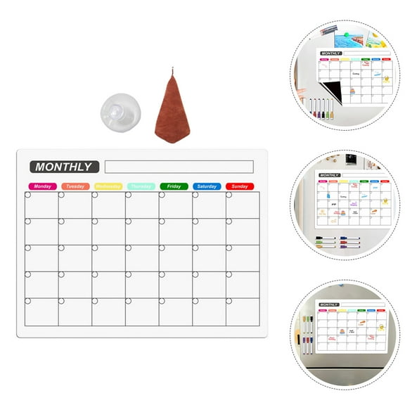 FRCOLOR Magnetic Clear Dry Erase Board for Fridge Assorted Colors Portable Home Use 11.8 x 8.3 Inches