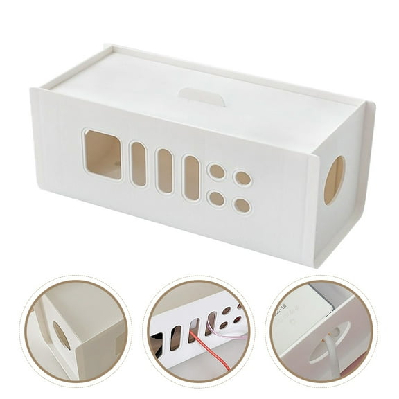 FRCOLOR Management Wire Storage Box Cable Organizer Container 30x13cm White