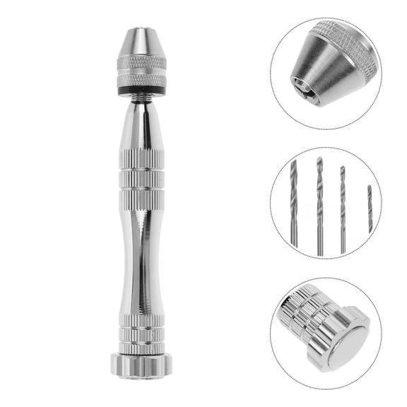 FRCOLOR Manual Punch Handheld Drill Multifunctional Hole Work Silver