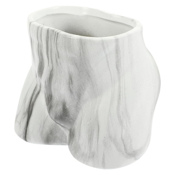 FRCOLOR  Marble Vase for Flowers Aesthetic Home Decor Pretty Holds Man Light Grey