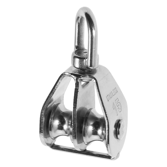 FRCOLOR Marine Pulley For Rope Lifting Stainless Steel Dual Pulley Wheel For Heavy Duty Traction Metal Traction Pulley Block For Wire Rope And Cable Attachments