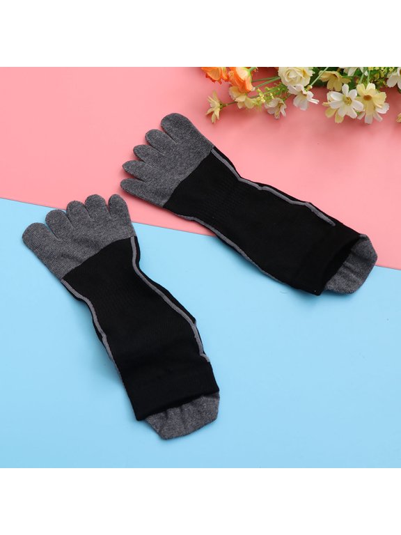 Five Finger Toe Socks Black for Sports Lightweight Hygienic Air Dry