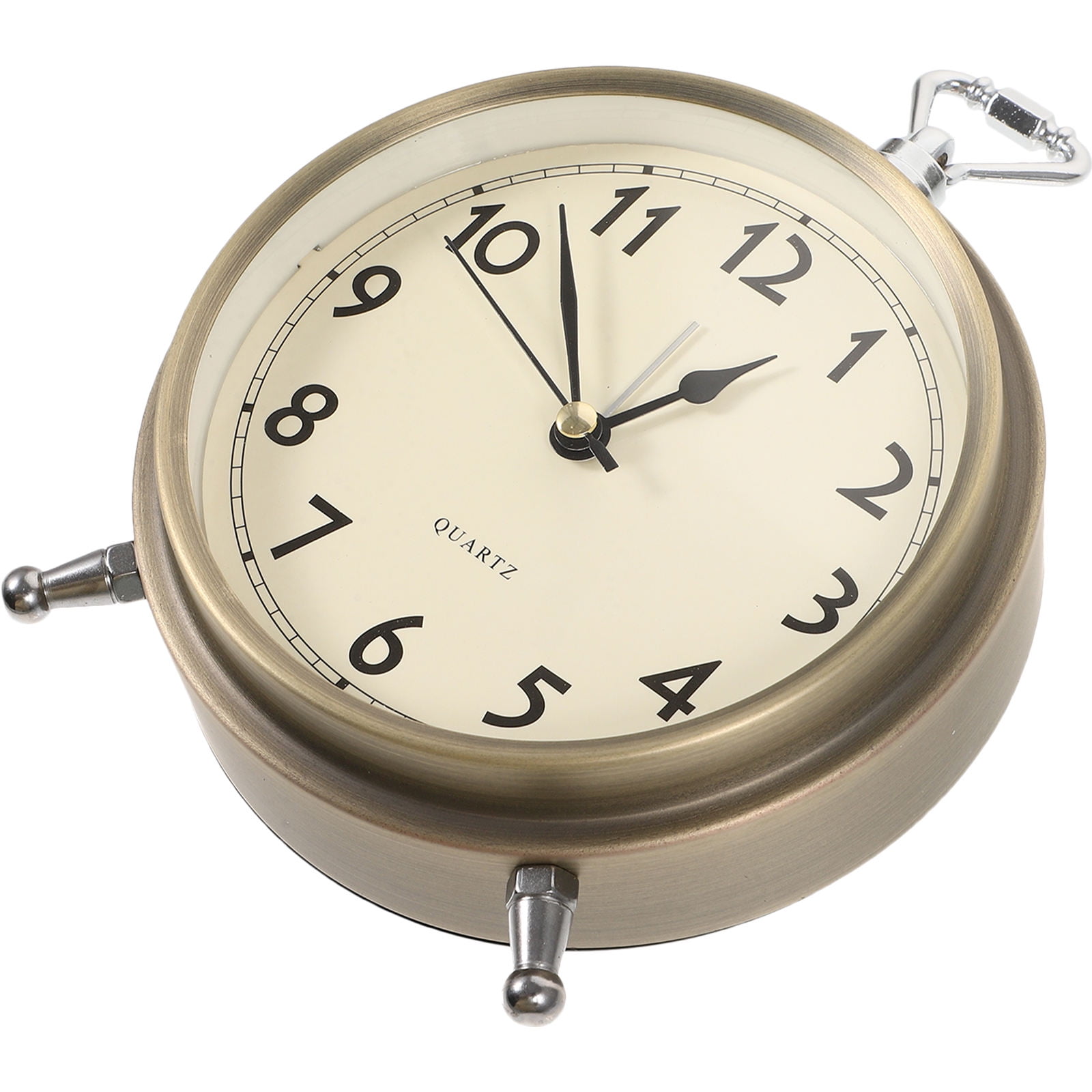 FRCOLOR Metal Alarm Clock Roman Numerals Table Bedside Silent Alarm ...