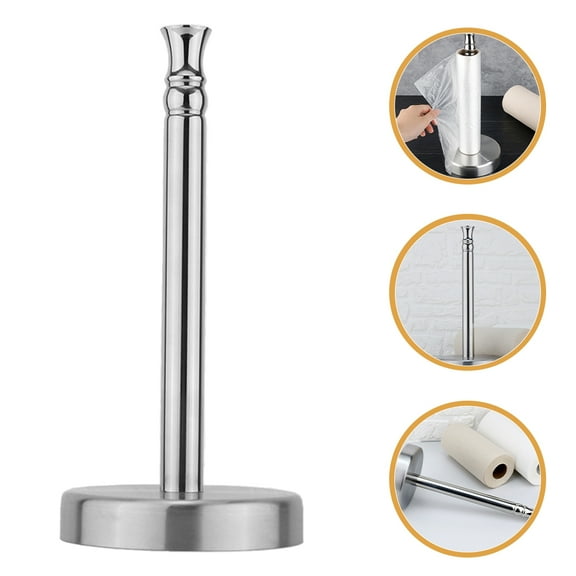 FRCOLOR Metal Base Metal Paper Roll Holder Countertop Roll Paper Stand Stylish Paper Towel Organizer