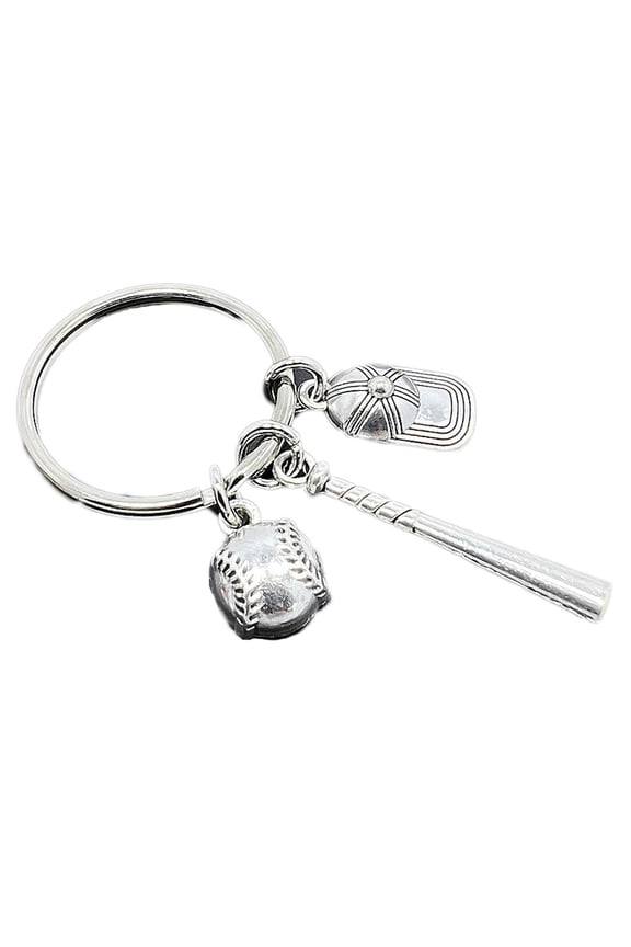 Metal Baseball Keychain Baseball Themed Key Ring Metal Keychain Decor Bag Pendant,9.25"X7.8"X2.8"