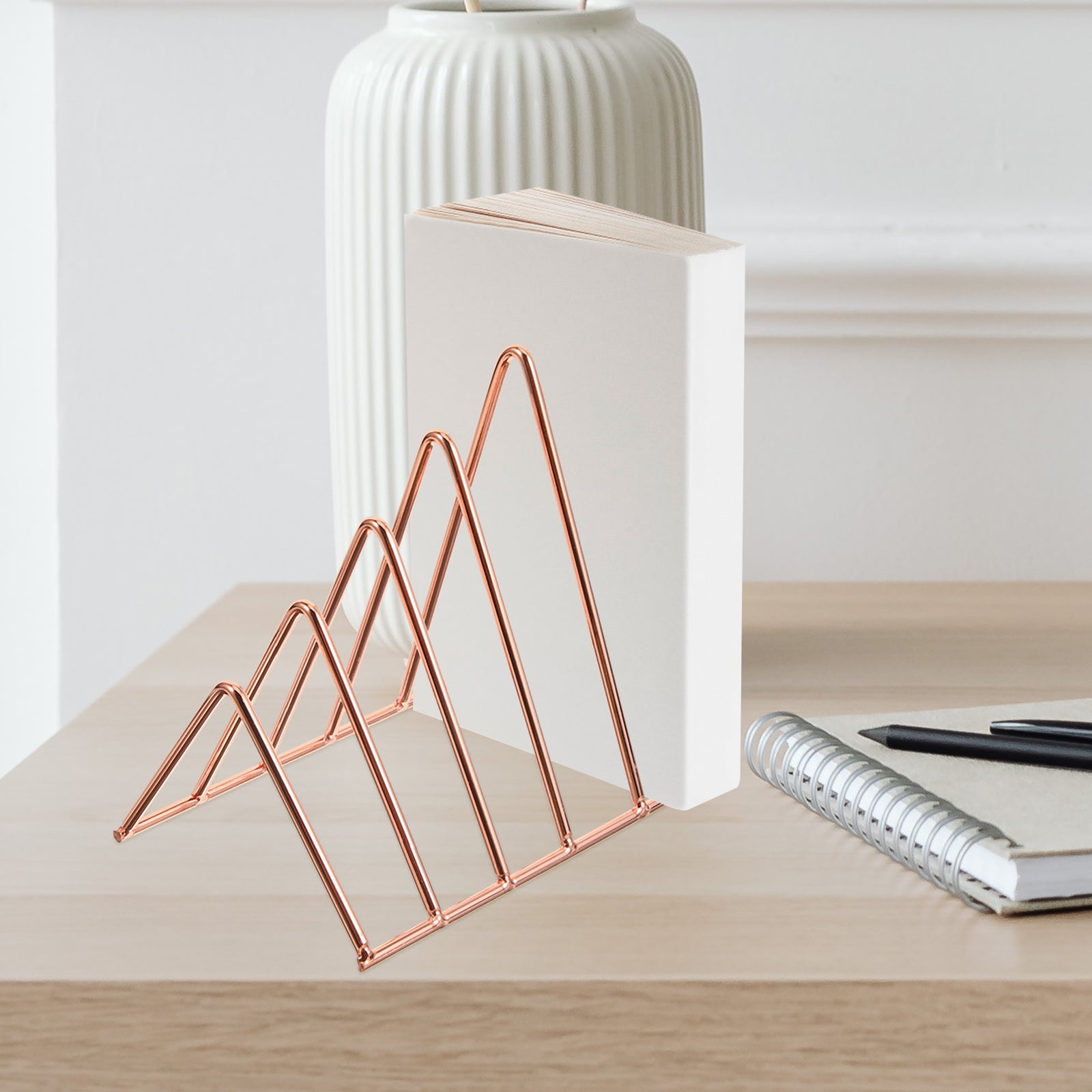 FRCOLOR Metal Bookend Racks for Display Desktop Bookshelf Child Man ...