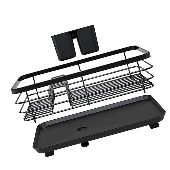 FRCOLOR Metal Bowl Drying Rack Dish Strainers for Kitchen Sink Dryer Cooking Black