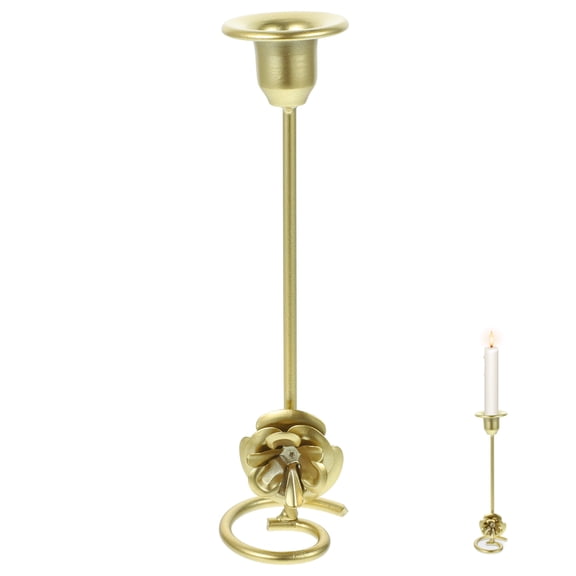 WASHWEPE Candlestick Holder Golden 1Pack 8x2in