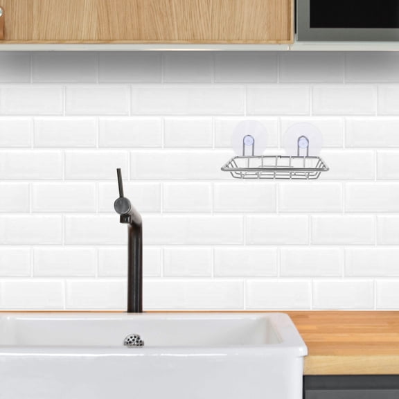 FRCOLOR Metal Creative Sponge Drain Rack For Kitchen Sink Suction Cup Sponge Holder Quick Drying Open Wire Basket Sponge Drain Rack