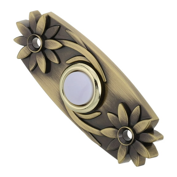 FRCOLOR Metal Doorbell Button Door Push Button Lighted Retro Doorbell Switch for Home Wired Metal Doorbell Button Traditional Decorative Doorbell