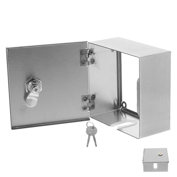 FRCOLOR Metal Project Box Lockable Socket Protector Waterproof Electrical Enclosure For Outdoor Child Proof Outlet Covers