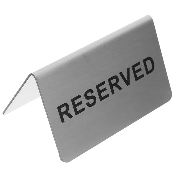 WASHWEPE Reserved Sign Table Top Design Metal Reserved Sign Silver 1Set 3.93X2.36X2.36in