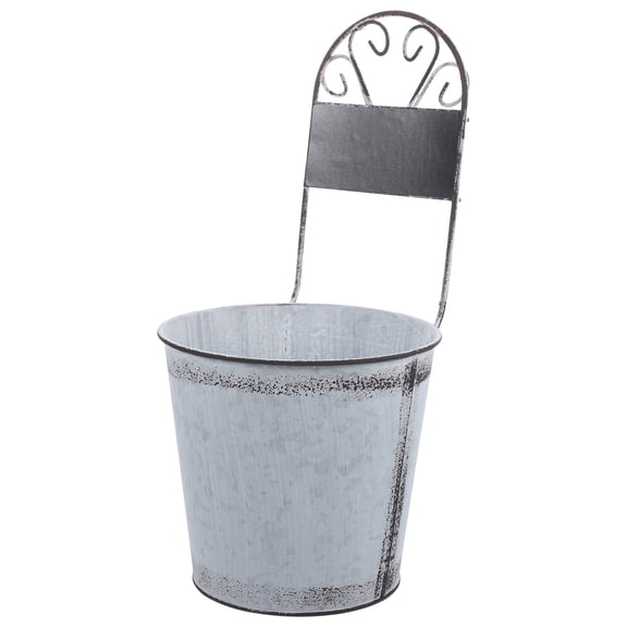 FRCOLOR  Metal Succulents Flower Vase Iron Bucket Hanging Planter Galvanized Artificial