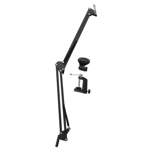 FRCOLOR Mic Suspension Boom Scissor Arm Stand Base Microphone Black