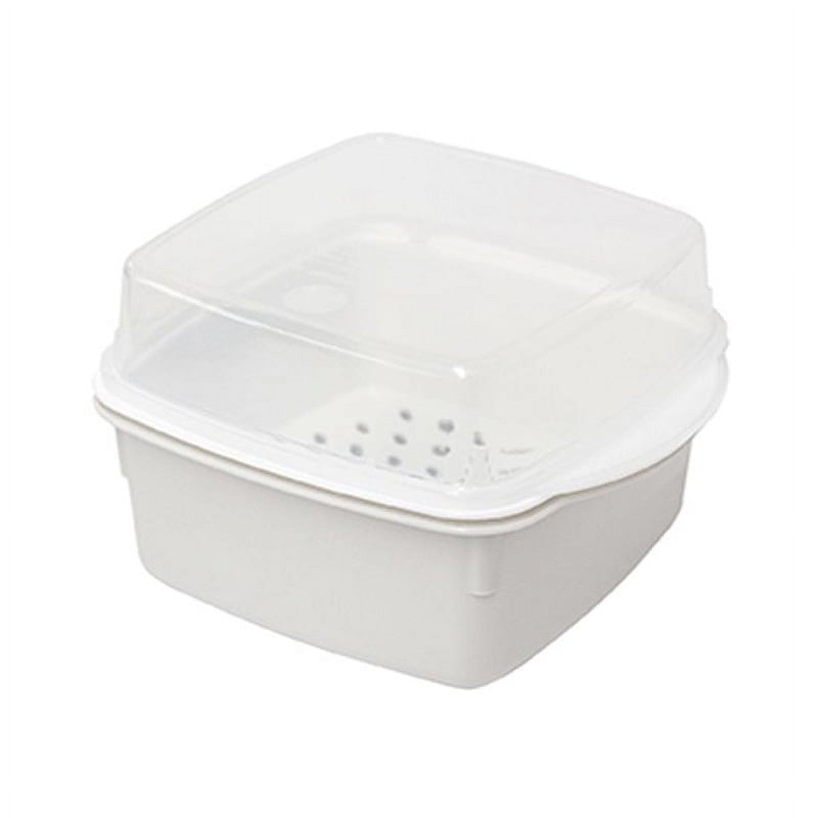 FRCOLOR Microwave Vegetable Steamer Box Double Layer Plastic Steamer Kitchen Steaming Case With