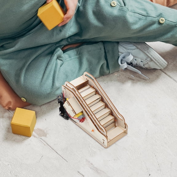 FRCOLOR Mini Electric Toy for Experiment Realistic Wood Model Kit Khaki 1 Set