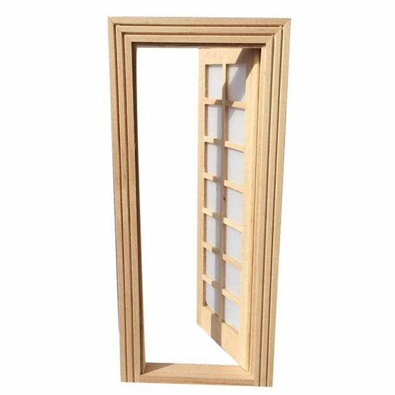 FRCOLOR Mini Lattice Door Interior Model Decoration Micro Scene 18.9X7.3X0.9CM