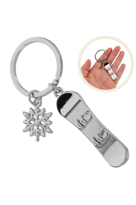 Mini Snowboard Keychain With Snowflake Charm Snowboard Ornament Backpack Key Ring