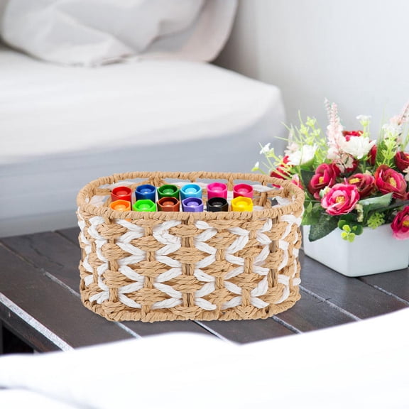 FRCOLOR  Mini Stacking Storage Baskets Large Wicker Snack Woven