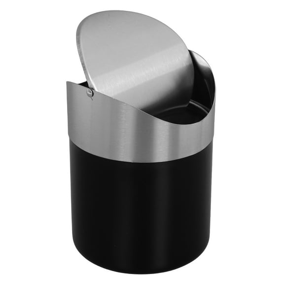 FRCOLOR Mini Trash Can Mini Toy Garbage Can Small Desktop Storage Bin with Lids for Trash Party Favor Garbage Truck Birthday Decoration Party Supplies Home School Classroom Black