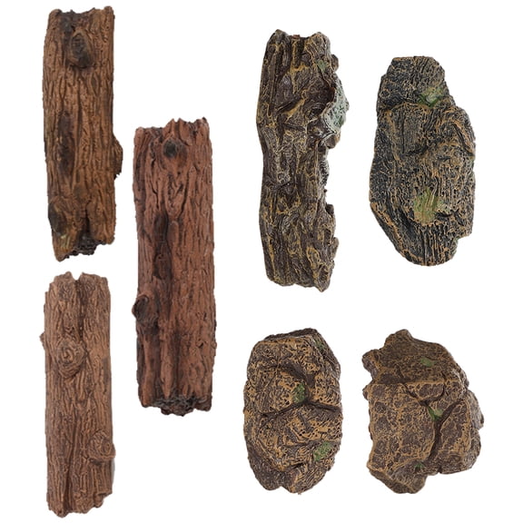 WRISTBIQUE 1Set Simulated Tree Stump Figurine for Diorama Scene Assorted Color 8X4.5CM PVC
