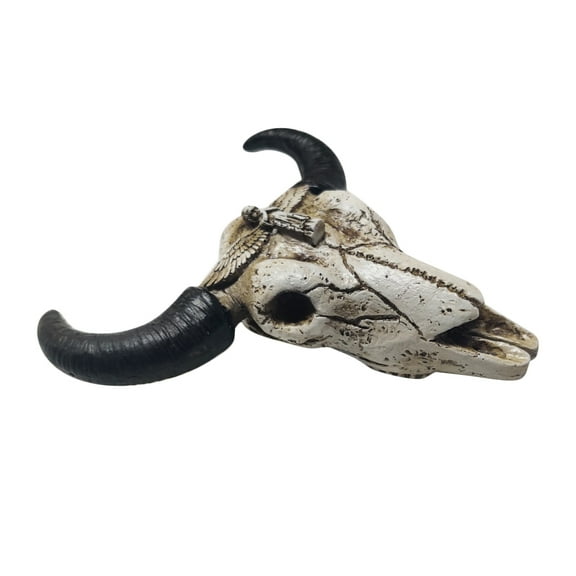 FRCOLOR Mini Wall Hanging Classical Angle Cow Skull Bar Creative Rustic Holiday Decor for Western Desert Cowboy Southwestern Farmhouse