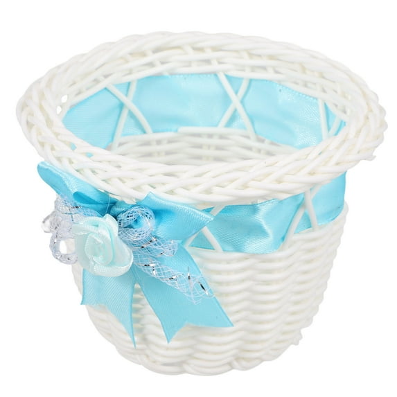 FRCOLOR Mini Woven Basket Fake Rattan Woven Basket Candy Storage Holder Flower Basket