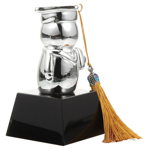 WASHWEPE Crystal Trophy Silver Graduation Theme For Students Party Games 1Pack