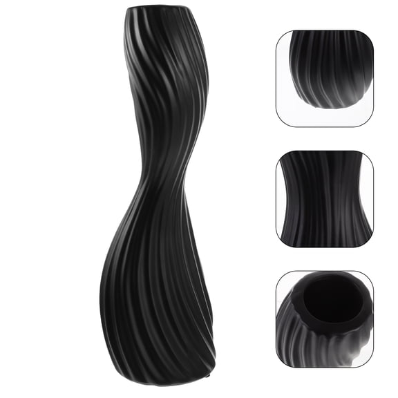 WASHWEPE Nordic Style Vase Ceramic Black Home Decoration 1Pack