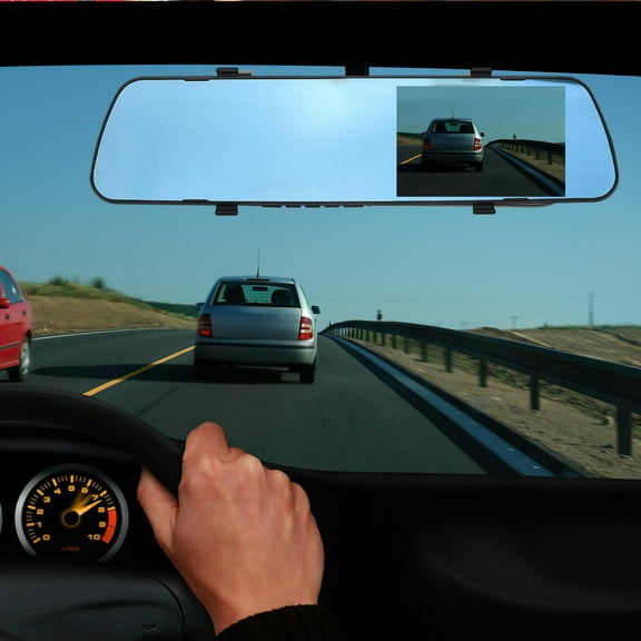 FRCOLOR Mirror Dash Cam 2.4in Digital Rear View Mirror Single Lens Cameras Parking Monitor Reverse Backup Camera Car Driving Recorder For Safety Driving And Parking Assistance