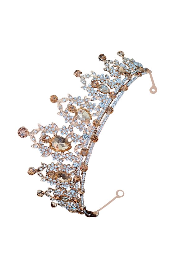 Bridal Rhinestone Hair Headband, Elegant Golden Sparkling Hair Accessory for Weddings and Special Occasions, 1 Piece