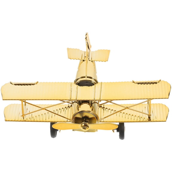 FRCOLOR Model Airplane Vintage Airplane Metal Iron Biplane Iron Metal Aircraft Model Iron Aircraft Airplane Vintage Metal Iron Biplane Model