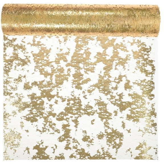 FRCOLOR Modern Table Runner Tablecloth Bronzing Table Runner Bride 457X50X0.01CM Golden