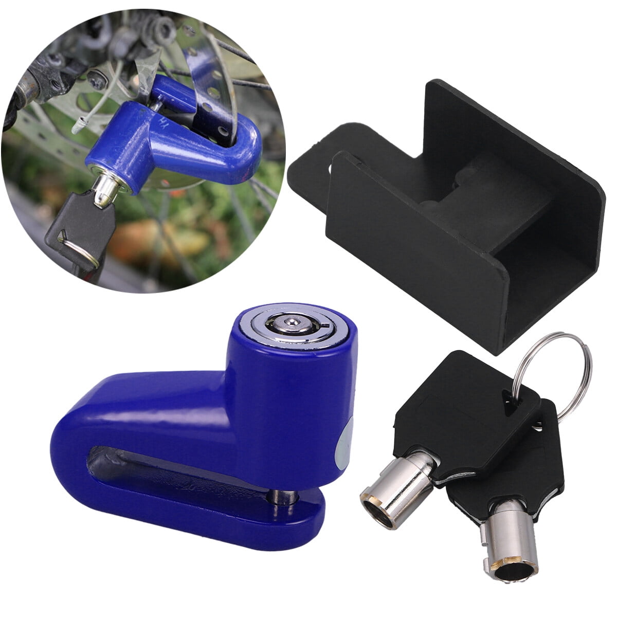 FRCOLOR Motorcycle Lock Security Anti Theft Bike Motorbike Motorcycle Disc Brake Lock Theft Protection For Scooter Motorbike (Blue)