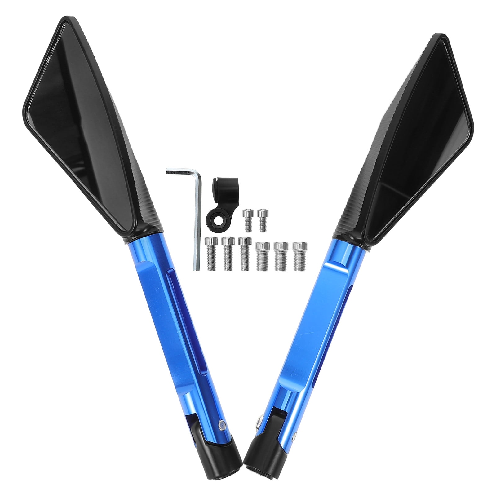 FRCOLOR Durable Blue Motorcycle Rear View Mirror with HighDefinition ...