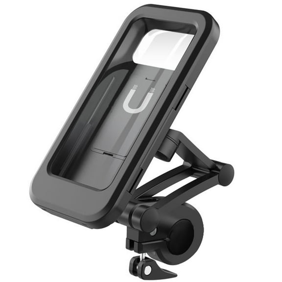 FRCOLOR Motorcycle Phone Holder Mount with One-Button Lock, Black Plastic, Secure Fit for Phones up to 7.6 x 3.9 x 1 Inches