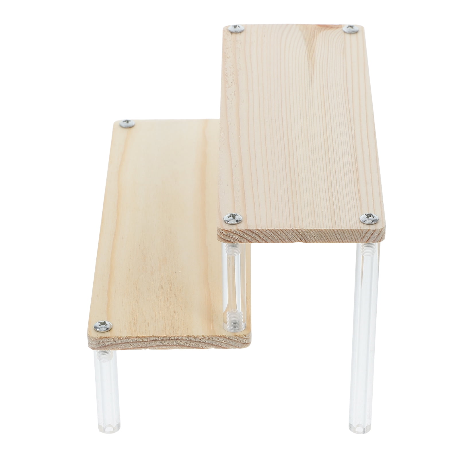 KAKOWELY Display Risers Wood Tiered Structure Beige 1 Set 7.86X5.11X4 ...