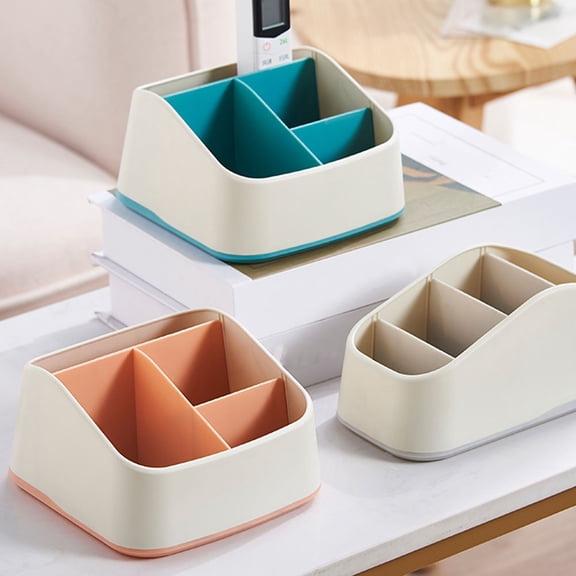 FRCOLOR  Multi-function Desk Organizer Small Makeup for Vanity Office Orange