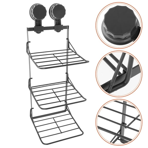 LABSERRON Foldable Metal Wire Bathroom Shelf Stand for Kitchen and Bathroom Storage