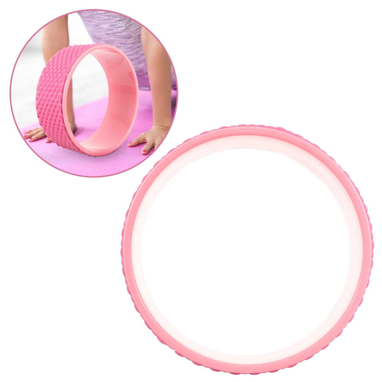 FRCOLOR Pink Yoga Wheel for Training Made of ABS EVA Lightweight Portable for Back Support and Stability in Yoga Poses 6 Inches