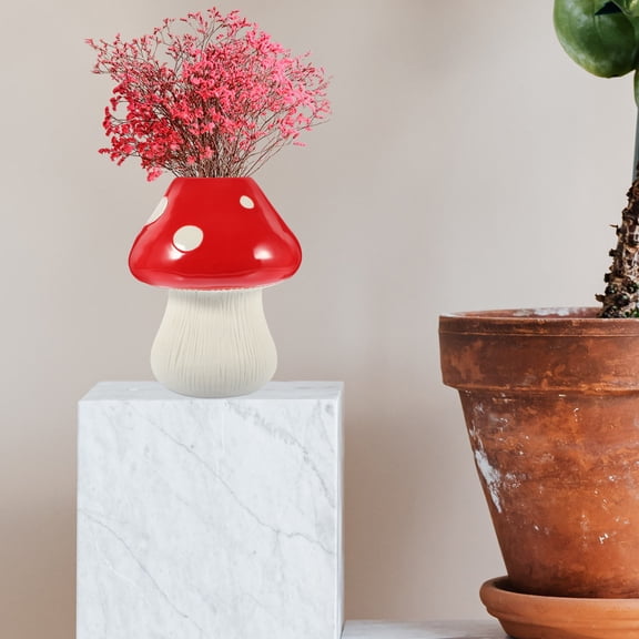 FRCOLOR  Mushroom House Decor Ceramic Vase Thanksgiving Gift