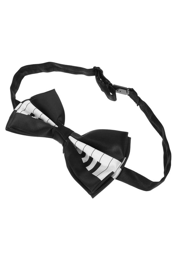 Music Bow Tie Fun Bow Ties For Men Piano Key Print Funny Pattern Pre-Tied Fantasy Theme Bowties For Chirstmas Halloween
