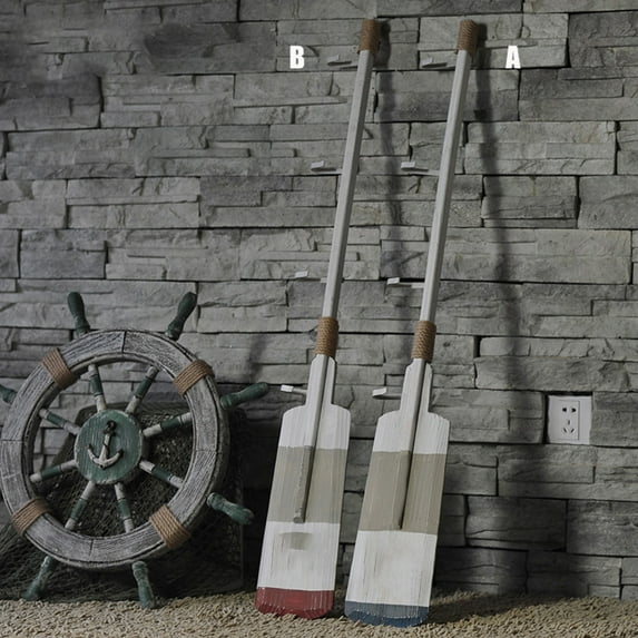 FRCOLOR Nautical Bar Decor Hanging Oar for Living Room Retro Style 1Pack