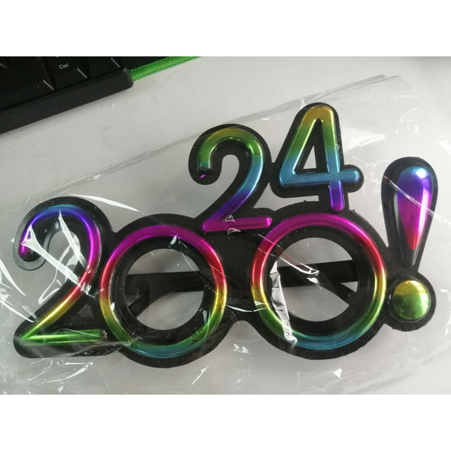 FRCOLOR New Year 2024 Glasses Prop Eyeglasses Photo Booth Prop 2024 New