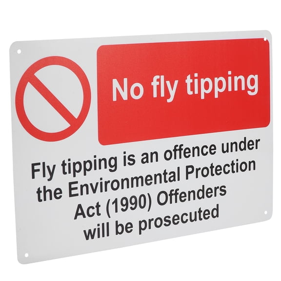 FRCOLOR No Dumping Warning Sign Replacement Heavy Duty Littering Red