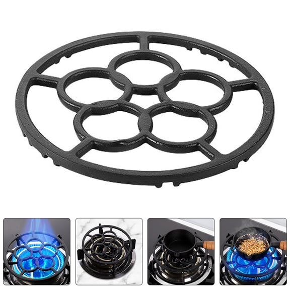 WRISTBIQUE Gas Stove Rack Stand Black 1Pcs 7.2x7.2x0.4in Iron Temperature Control