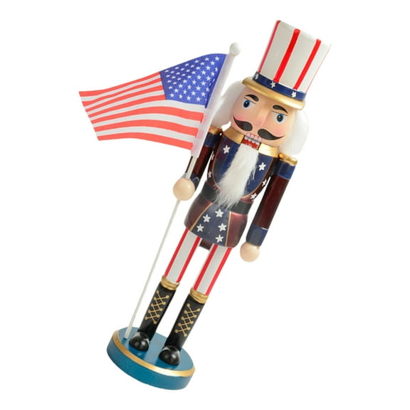 FRCOLOR Nutcracker Soldier Figurine Wooden Nutcracker Statue for Christmas Independence Day Decoration Nutcracker Figurine Tabletop Centerpiece