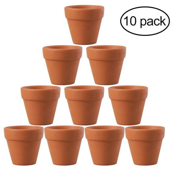 FRCOLOR OUNONA 10Pcs 4.5x4cm Small Mini Terracotta Pot Clay Ceramic Pottery Planter Cactus Flower Pots Succulent Nursery Pots Great for Plants Crafts Wedding Favor